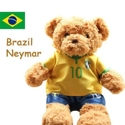Football Player Plush Teddy Bear – Soccer Star Stuffed Doll