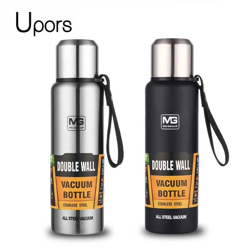 Stainless Steel Vacuum Thermos Bottle – Large Capacity Insulated Flask with Carry Bag