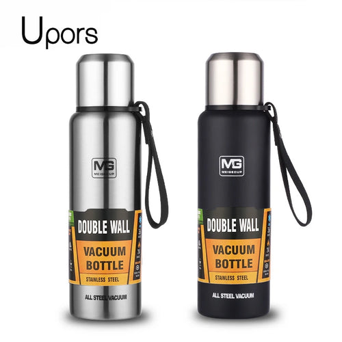 Stainless Steel Vacuum Thermos Bottle – Large Capacity Insulated Flask with Carry Bag