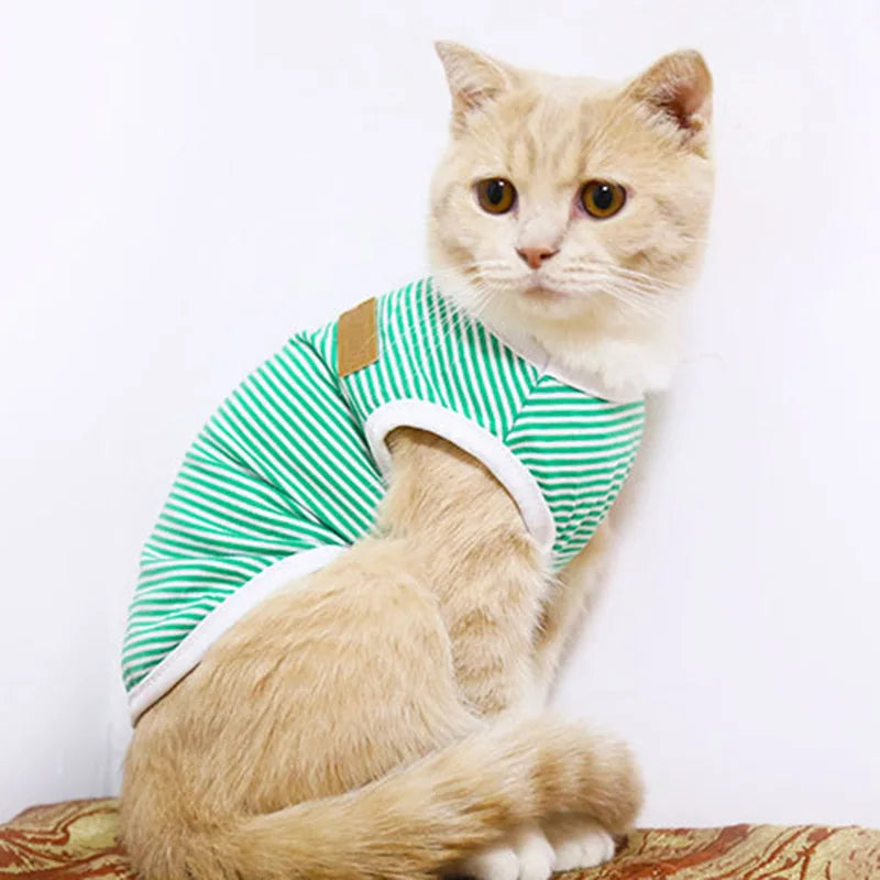 Striped Classic Vest Tank Top for Cats & Small Dogs