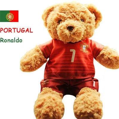 Football Player Plush Teddy Bear – Soccer Star Stuffed Doll