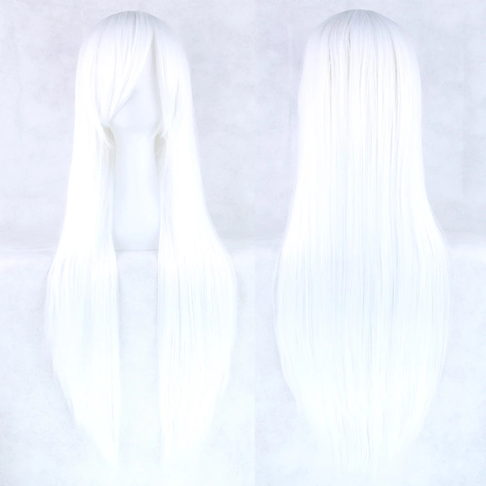 80cm Long Synthetic Cosplay Wig – Straight Hair, 36 Colors