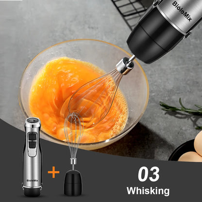 Immersion Hand Blender 1200W 4-in-1 with Chopper & Smoothie Cup