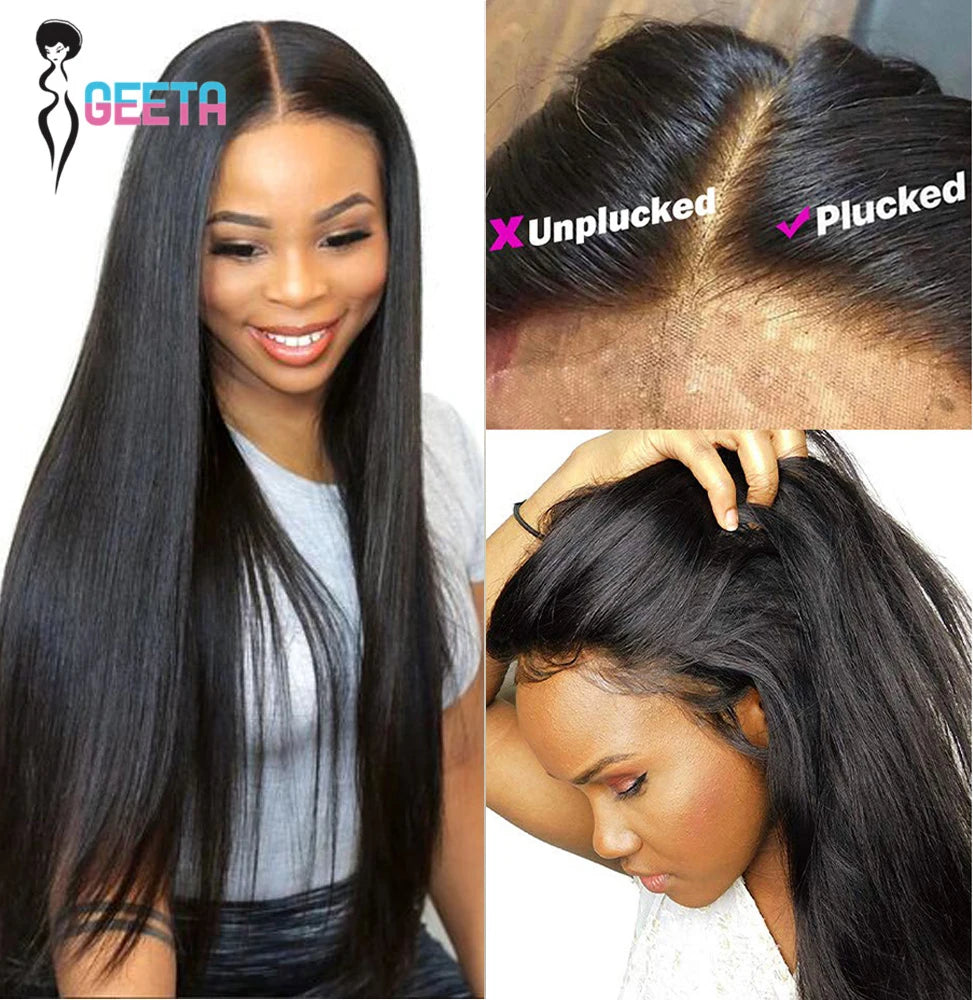 HD Lace Front Human Hair Wig – Bone Straight, 13x6 / 13x4 / 4x4