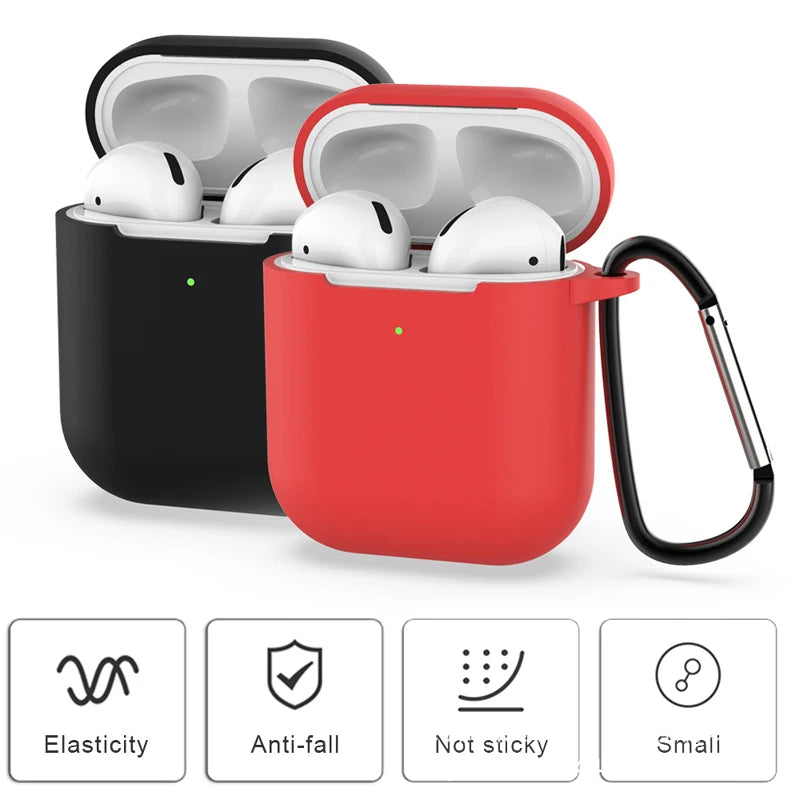 Silicone AirPods Case with Carabiner Clip – Shockproof Cover