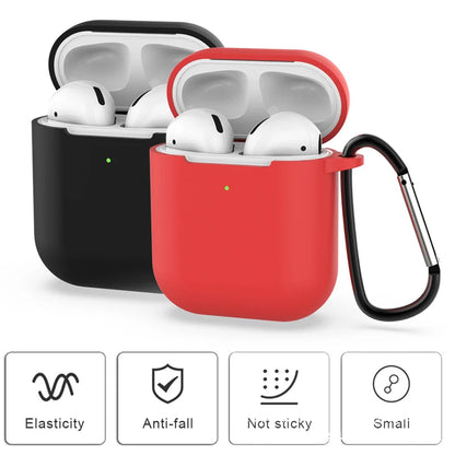 Silicone AirPods Case with Carabiner Clip – Shockproof Cover
