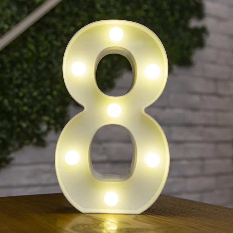 LED Alphabet Letter & Number Light – Battery Powered Marquee Night Lamp