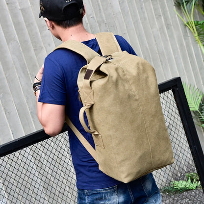 Canvas Duffle Backpack – Large Capacity Travel & Mountaineering Bag for Men