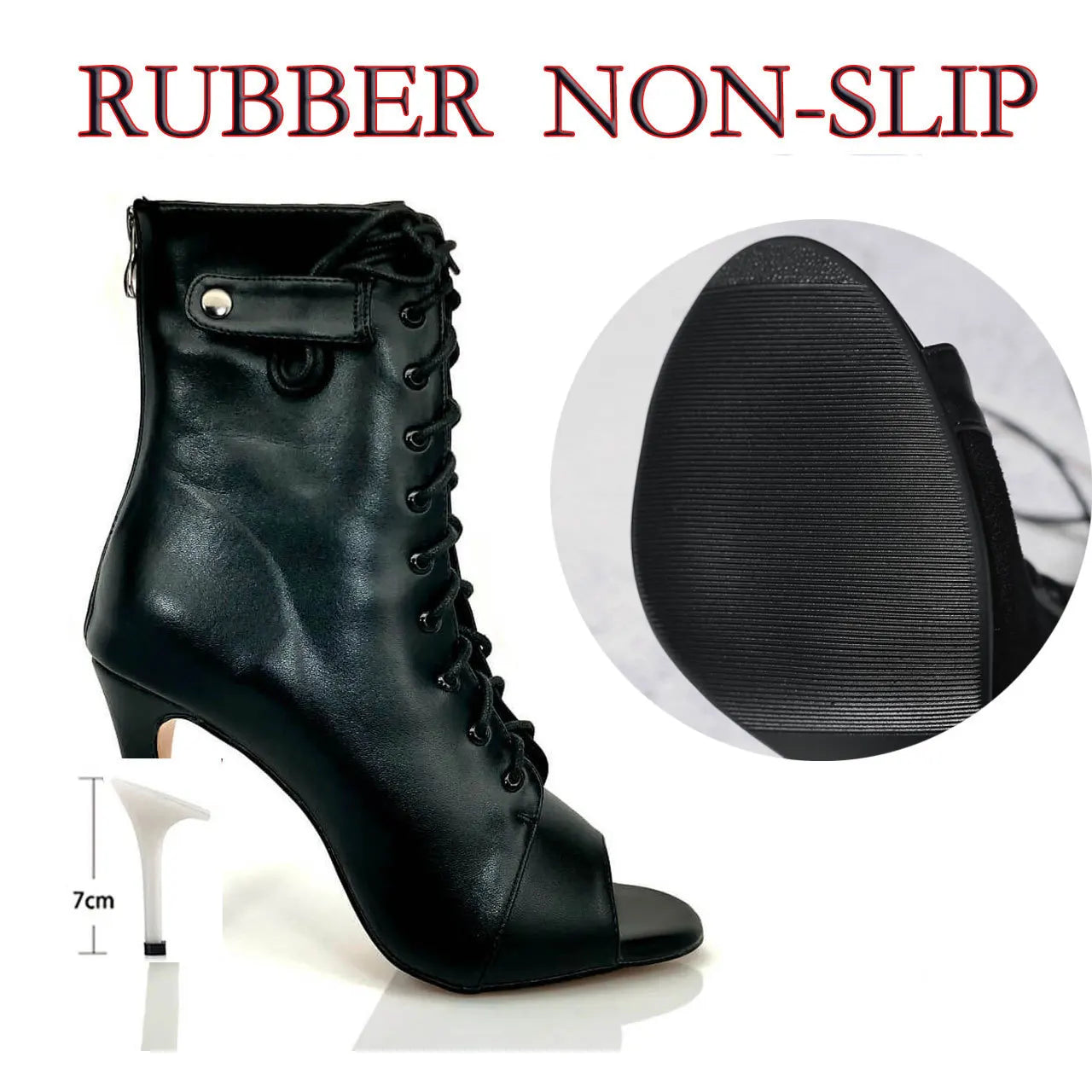 Women's Latin Dance Boots – Stiletto Heel Lace-Up Ballroom Dance Shoes