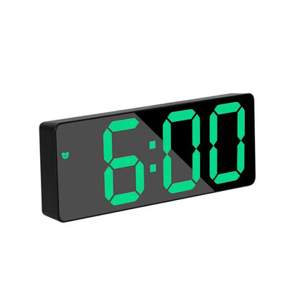Digital LED Alarm Clock – Mirror Display, Voice Control & Snooze
