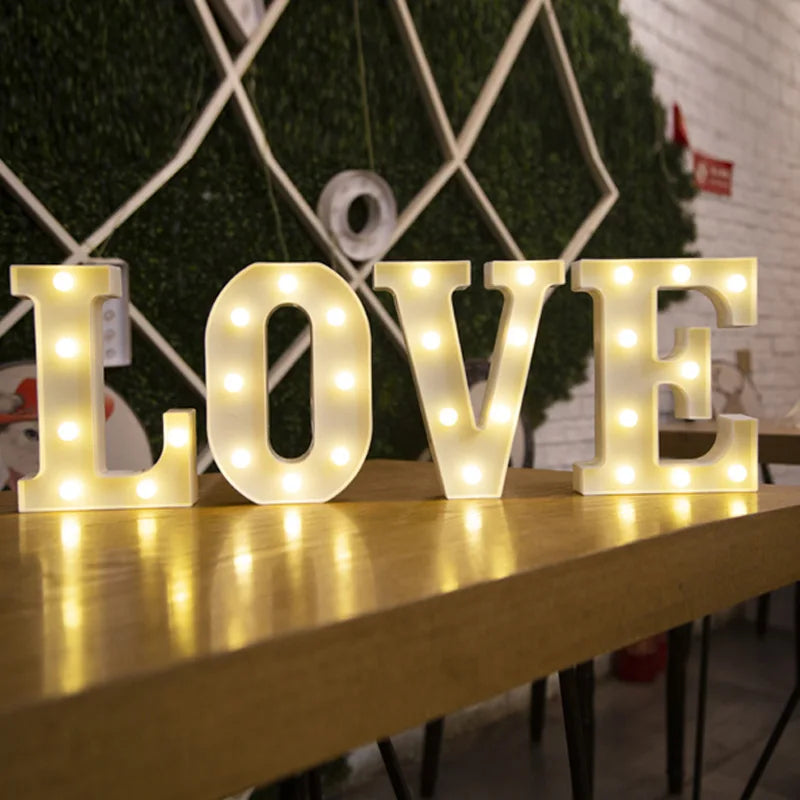 LED Alphabet Letter & Number Light – Battery Powered Marquee Night Lamp