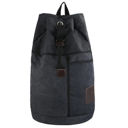 Large Canvas Bucket Backpack for Travel & Hiking