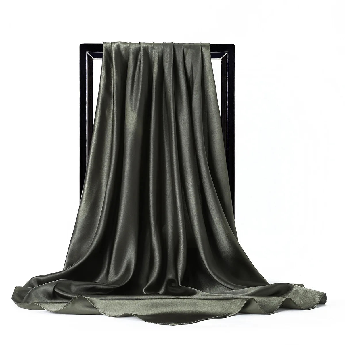Satin Silk Scarf for Women – Solid Color Shawl & Hijab Wrap