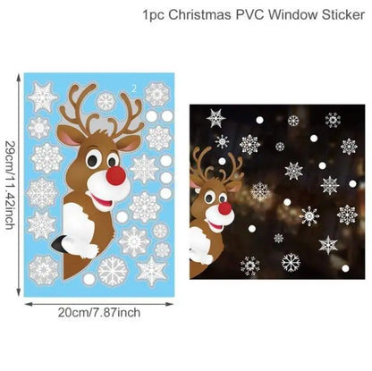 Christmas Window Wall Stickers – Festive PVC Decals