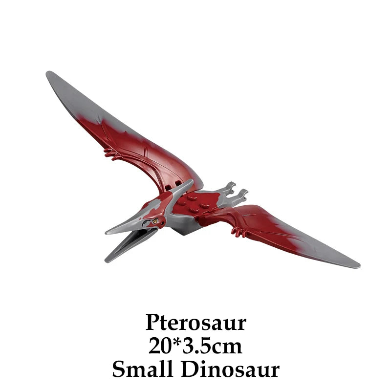 Jurassic Dinosaur Building Blocks Figures – T-Rex Raptor Triceratops MOC Models
