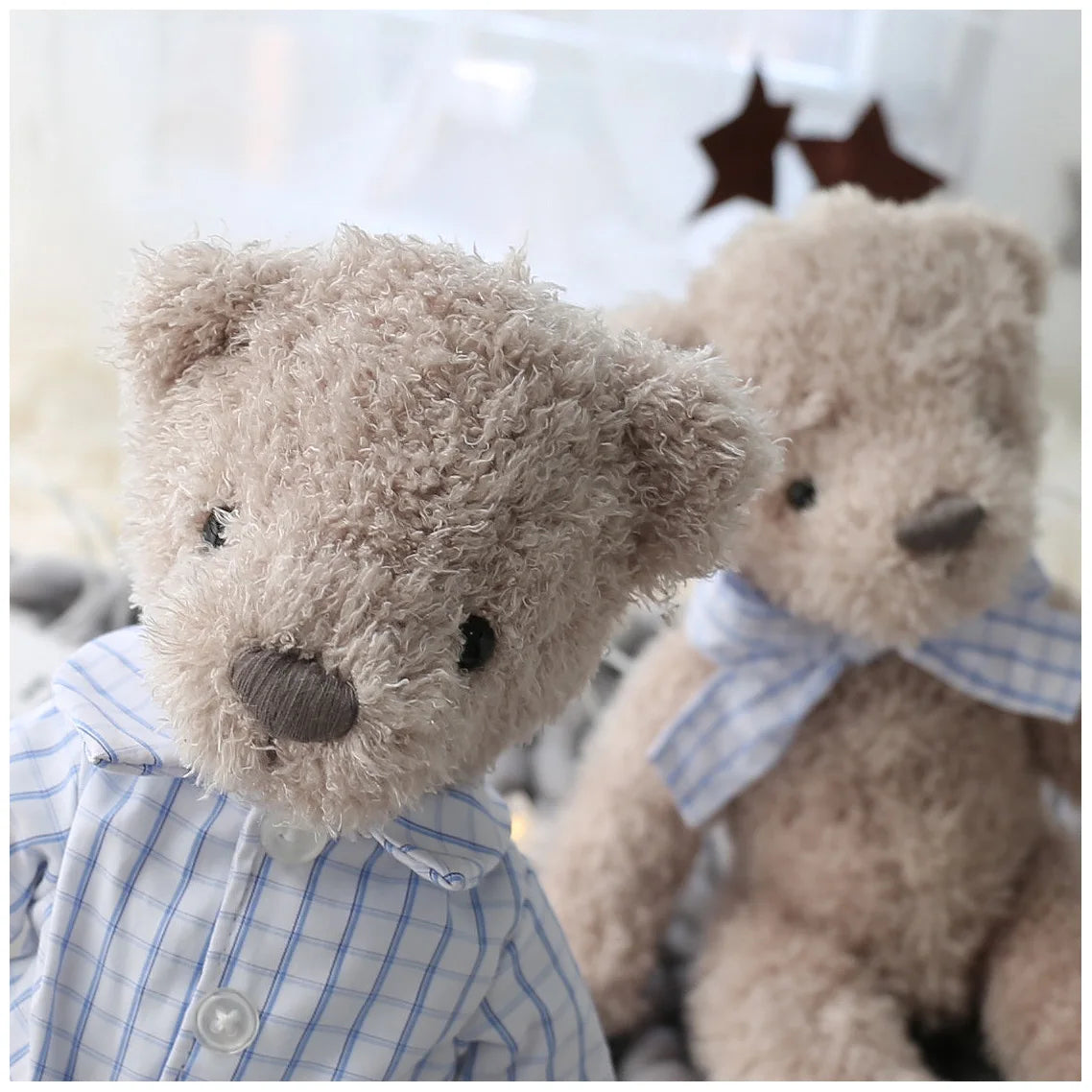 Classic Teddy Bear Plush Toy with Bow – Soft Stuffed Animal, 11.8in
