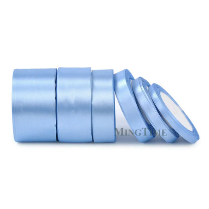 Satin Ribbon 25 Yards – 6mm to 50mm Wide, Multiple Colors