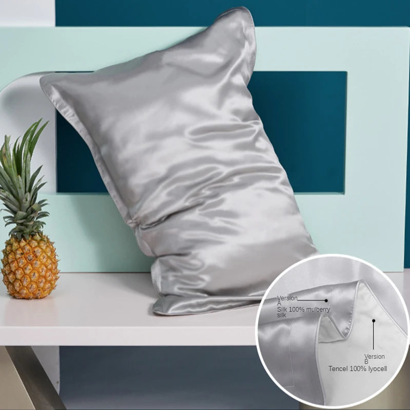100% Mulberry Silk Pillowcase – Pure Silk Front & Lyocell Back