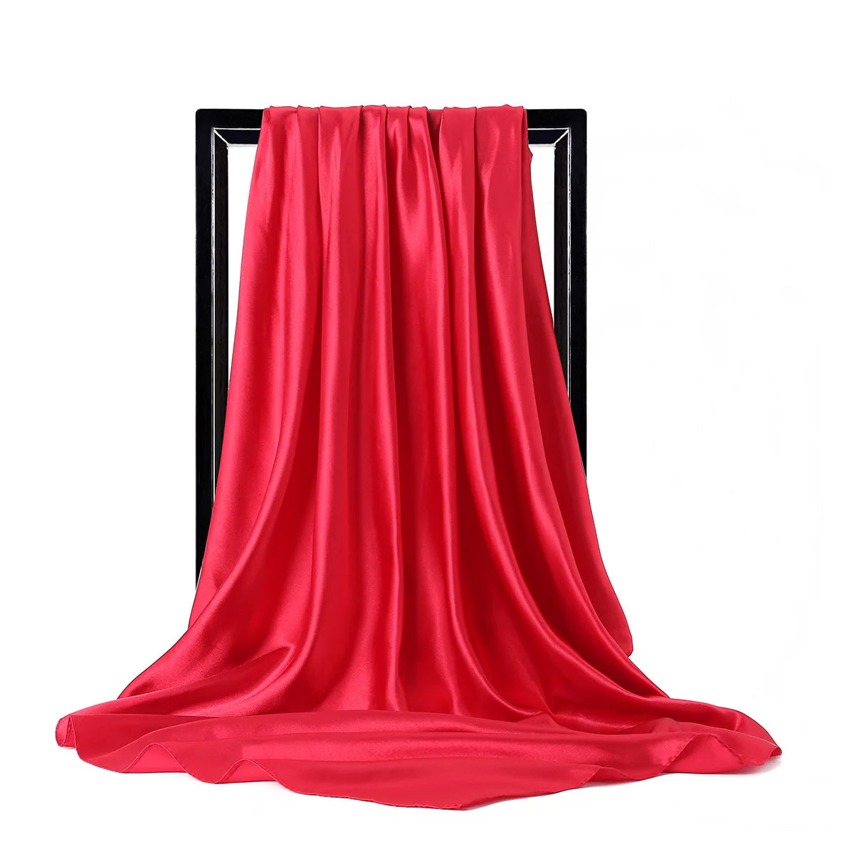 Satin Silk Scarf for Women – Solid Color Shawl & Hijab Wrap