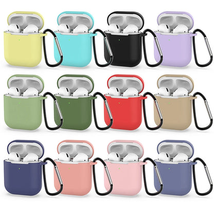 Silicone AirPods Case with Carabiner Clip – Shockproof Cover