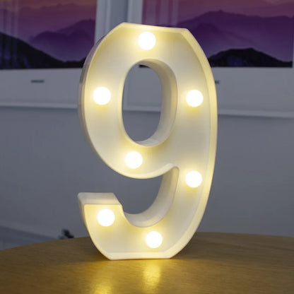 LED Alphabet Letter & Number Light – Battery Powered Marquee Night Lamp