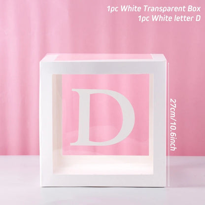 Letter Balloon Box – Transparent Party Decoration for Birthday & Baby Shower