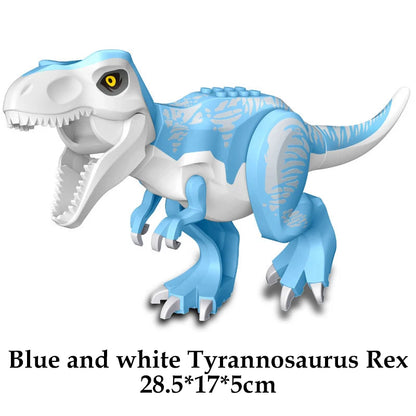 Jurassic Dinosaur Building Blocks Figures – T-Rex Raptor Triceratops MOC Models