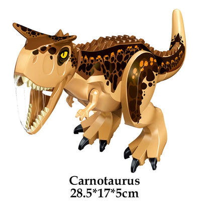 Jurassic Dinosaur Building Blocks Figures – T-Rex Raptor Triceratops MOC Models