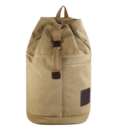 Large Canvas Bucket Backpack for Travel & Hiking