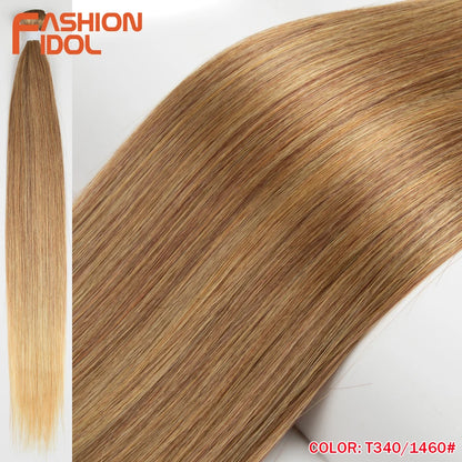 Bone Straight Synthetic Hair Extensions Bundles 24-36 Inch