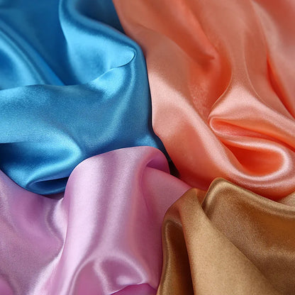 Satin Silk Scarf for Women – Solid Color Shawl & Hijab Wrap