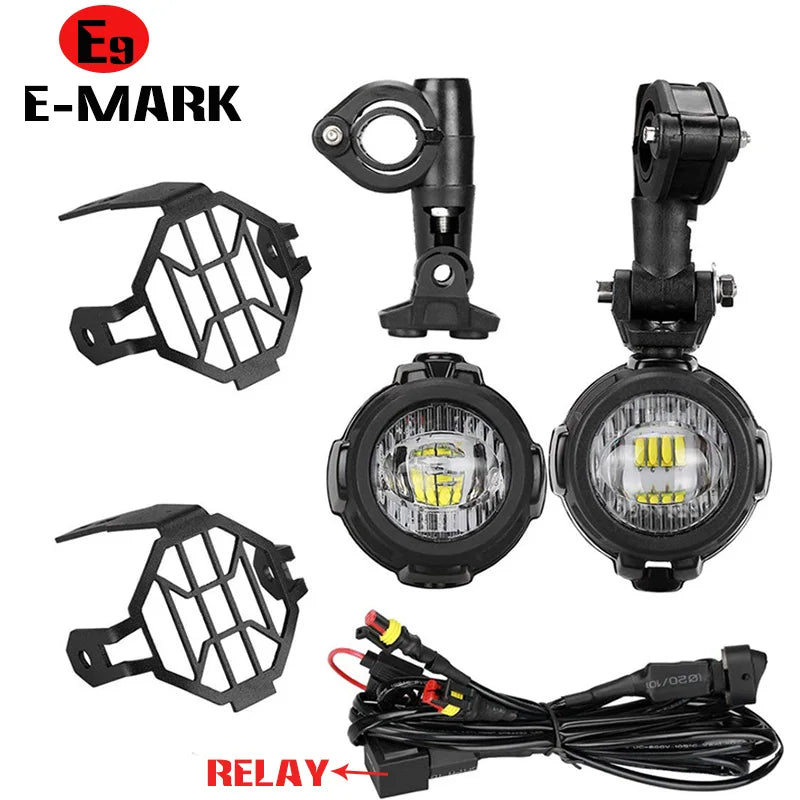 Motorcycle LED Fog Lights – Auxiliary Driving Lights for BMW R1250GS, F800GS & Yamaha MT07