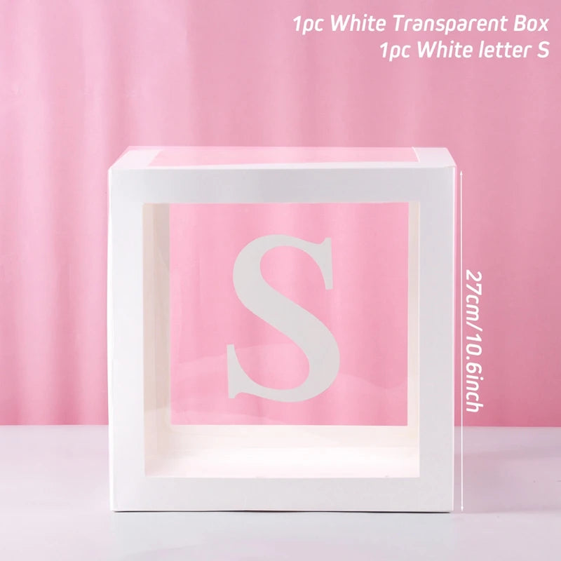 Letter Balloon Box – Transparent Party Decoration for Birthday & Baby Shower