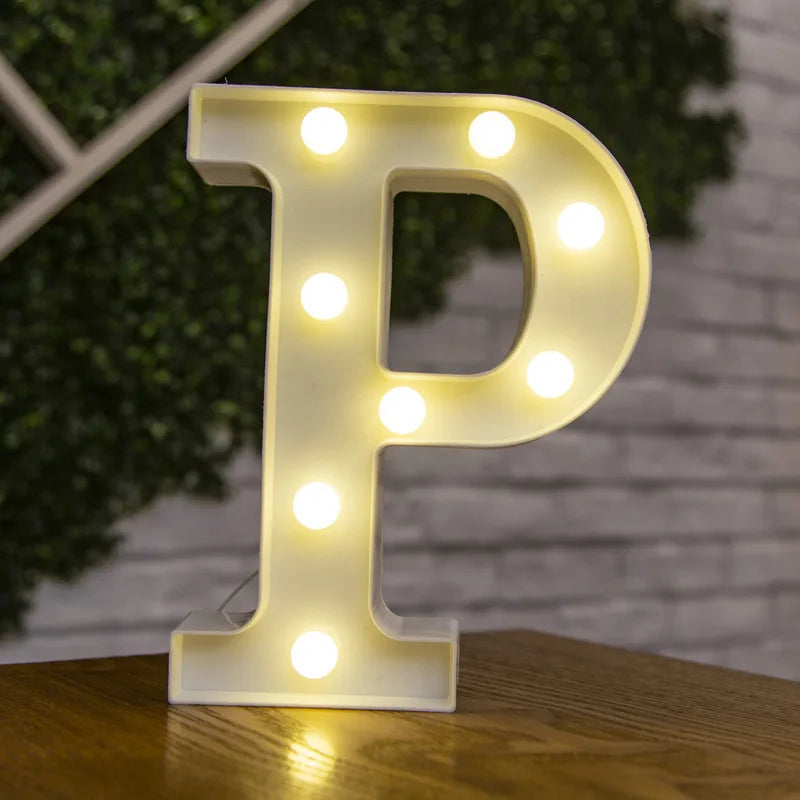 LED Alphabet Letter & Number Light – Battery Powered Marquee Night Lamp