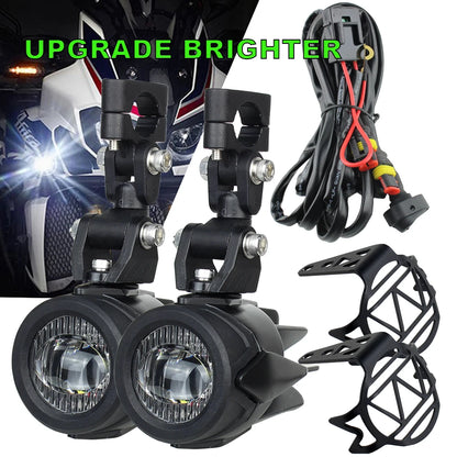 Motorcycle LED Fog Lights 40W 6000K Auxiliary Driving Lamps