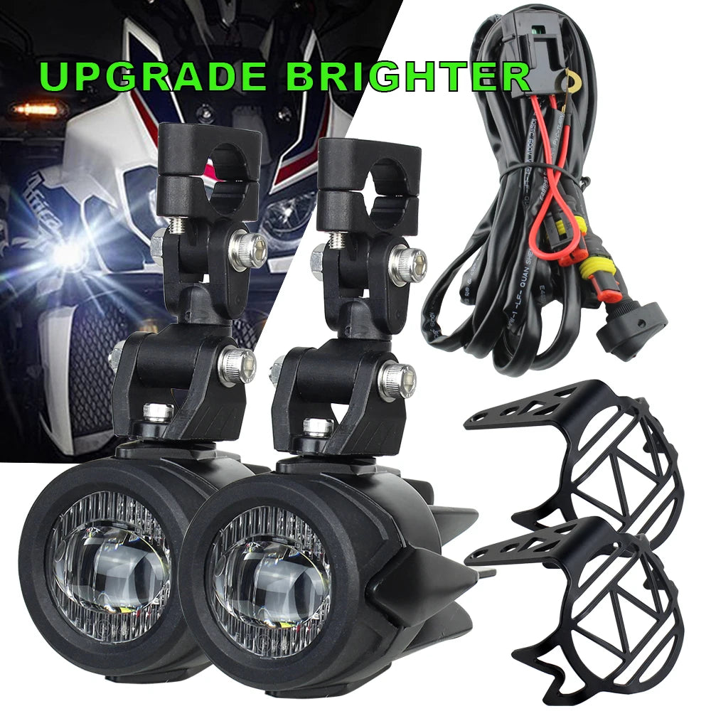 Motorcycle LED Fog Lights 40W 6000K Auxiliary Driving Lights for BMW R1200GS F800GS F700GS F650