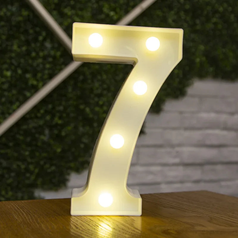 LED Alphabet Letter & Number Light – Battery Powered Marquee Night Lamp