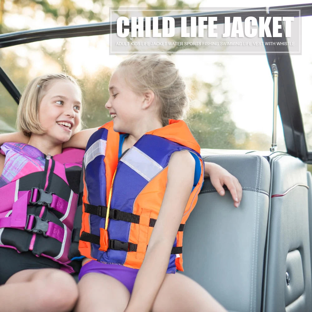Kids Life Jacket with Whistle – Adjustable Float Vest