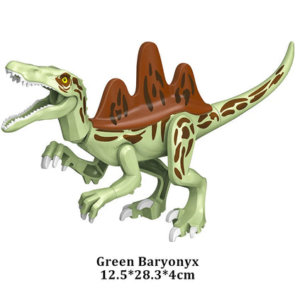 Jurassic Dinosaur Building Blocks Figures – T-Rex Raptor Triceratops MOC Models