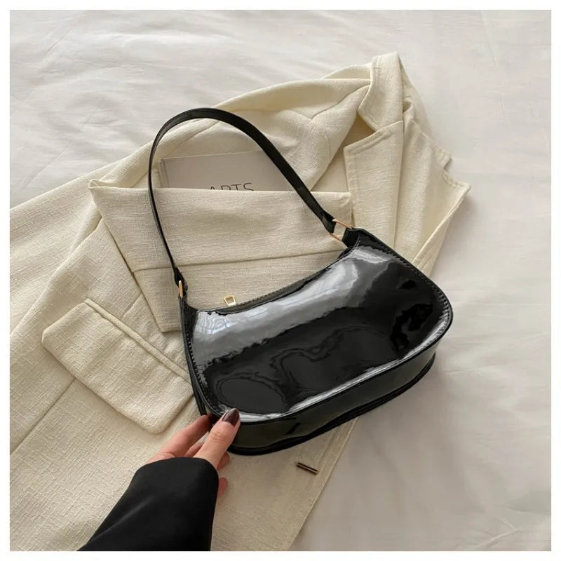 Women's PU Leather Shoulder Bag – Mini Underarm Handbag