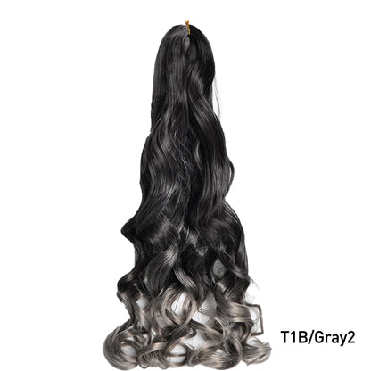 French Curl Braiding Hair 24 Inch – Pre-Stretched Synthetic Spiral Braids for Women