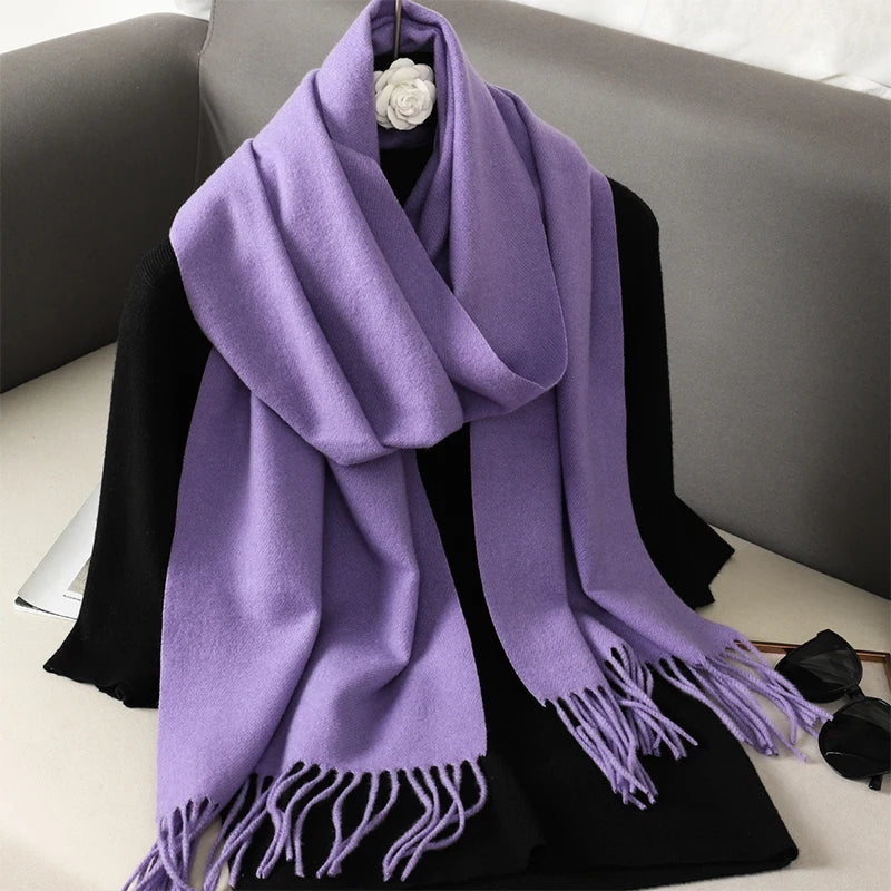 Cashmere-Feel Winter Scarf – Women's Long Warm Pashmina Shawl & Wrap