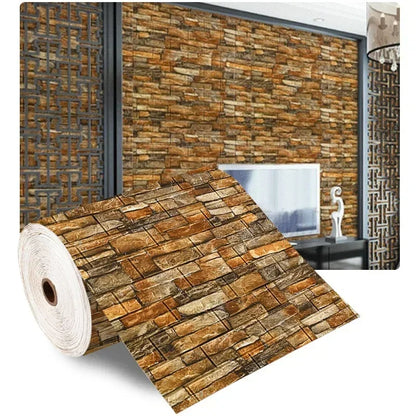 3D Self-Adhesive Foam Brick Wallpaper Roll | 27.6" Wide