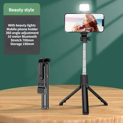 Mini Selfie Stick Tripod with LED Fill Light & Bluetooth Remote