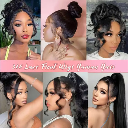 360 Lace Front Wig Straight Human Hair Brazilian HD Lace