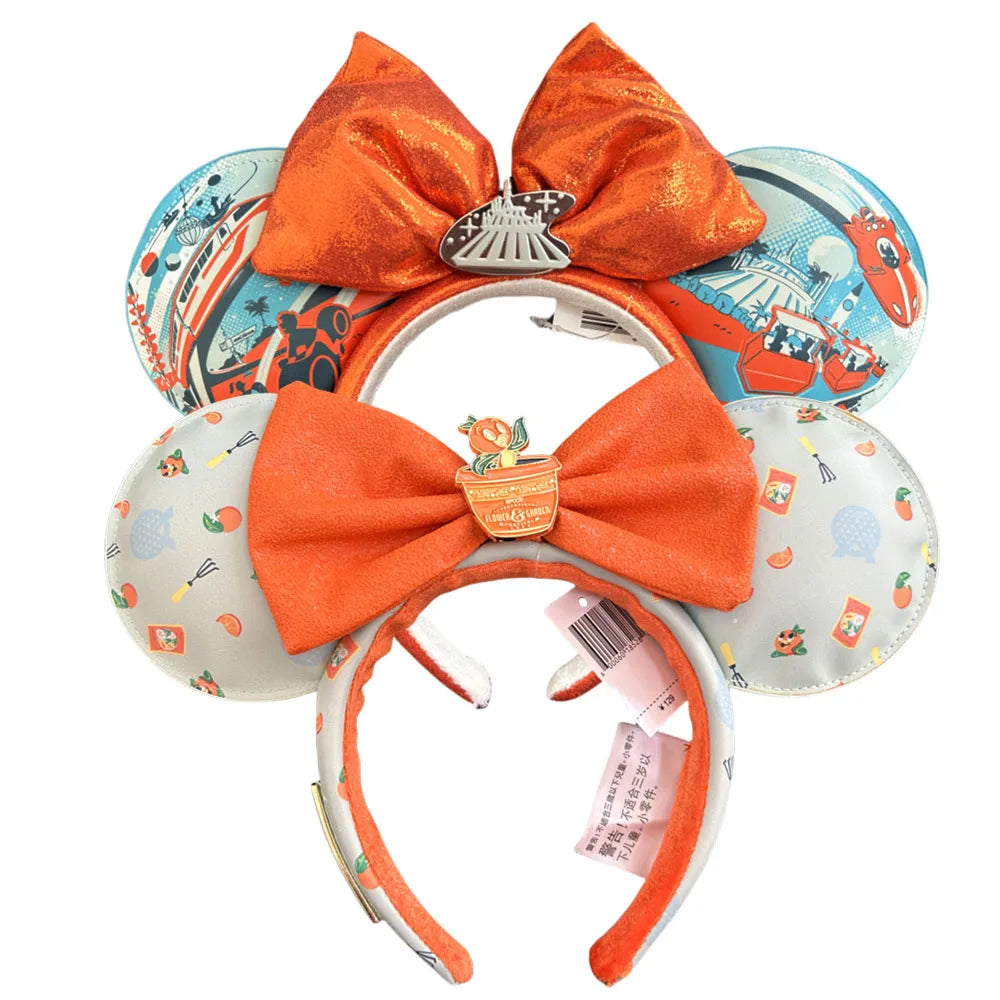 Disney Minnie Mouse Ear Headband with Bow – PU Leather Disneyland Ears