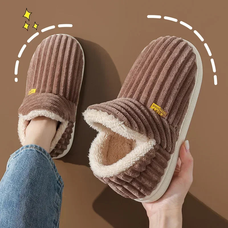 Plush Fur Slippers for Women & Men – Warm Indoor Slides