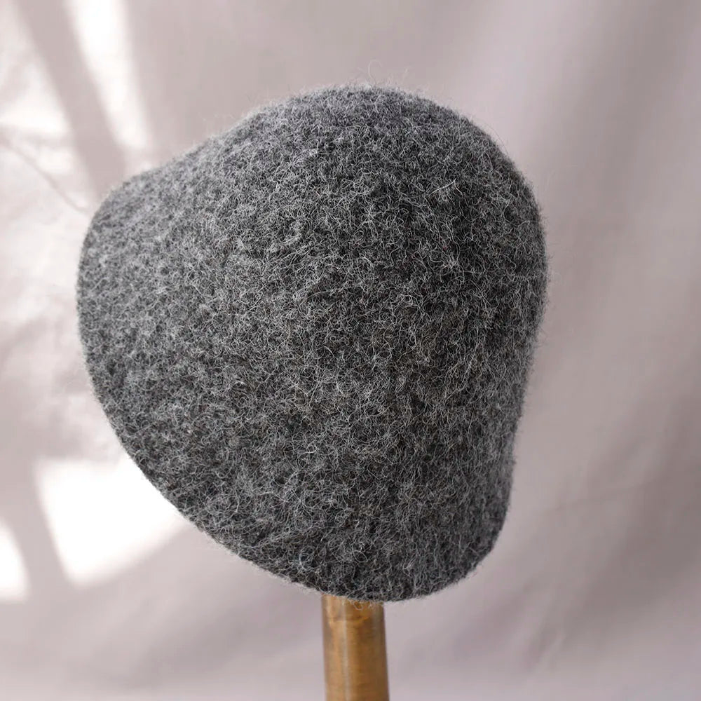 Wool Felt Bucket Hat for Women – Vintage Knit Winter Cap