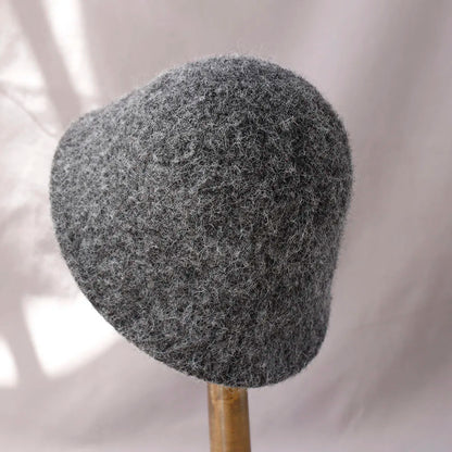 Wool Felt Bucket Hat for Women – Vintage Knit Winter Cap