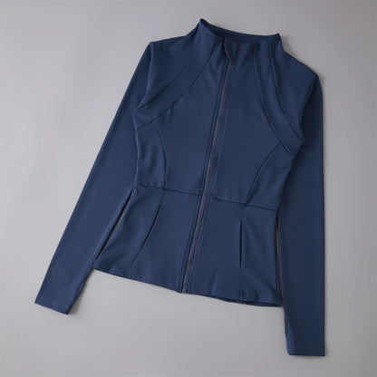 Women's Zip-Up Athletic Jacket – Slim Fit Running Sports Coat